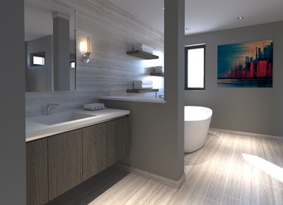 Spa bath interior rendering