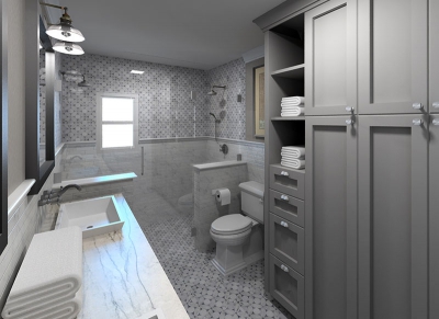Bay Area Master Bath rendering
