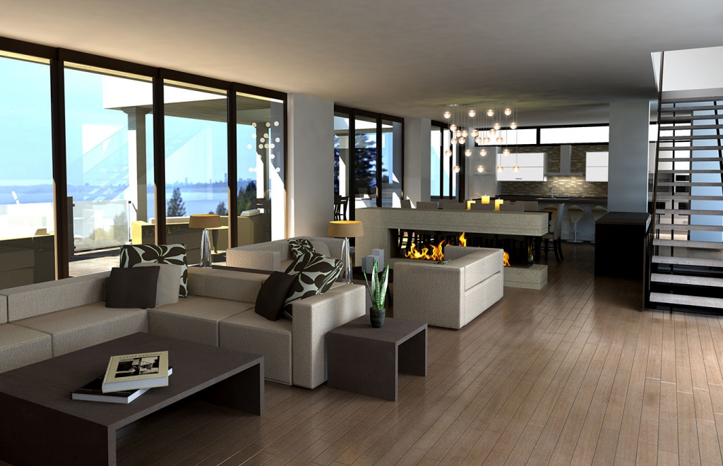Creery Residence 3D residential interior rendering