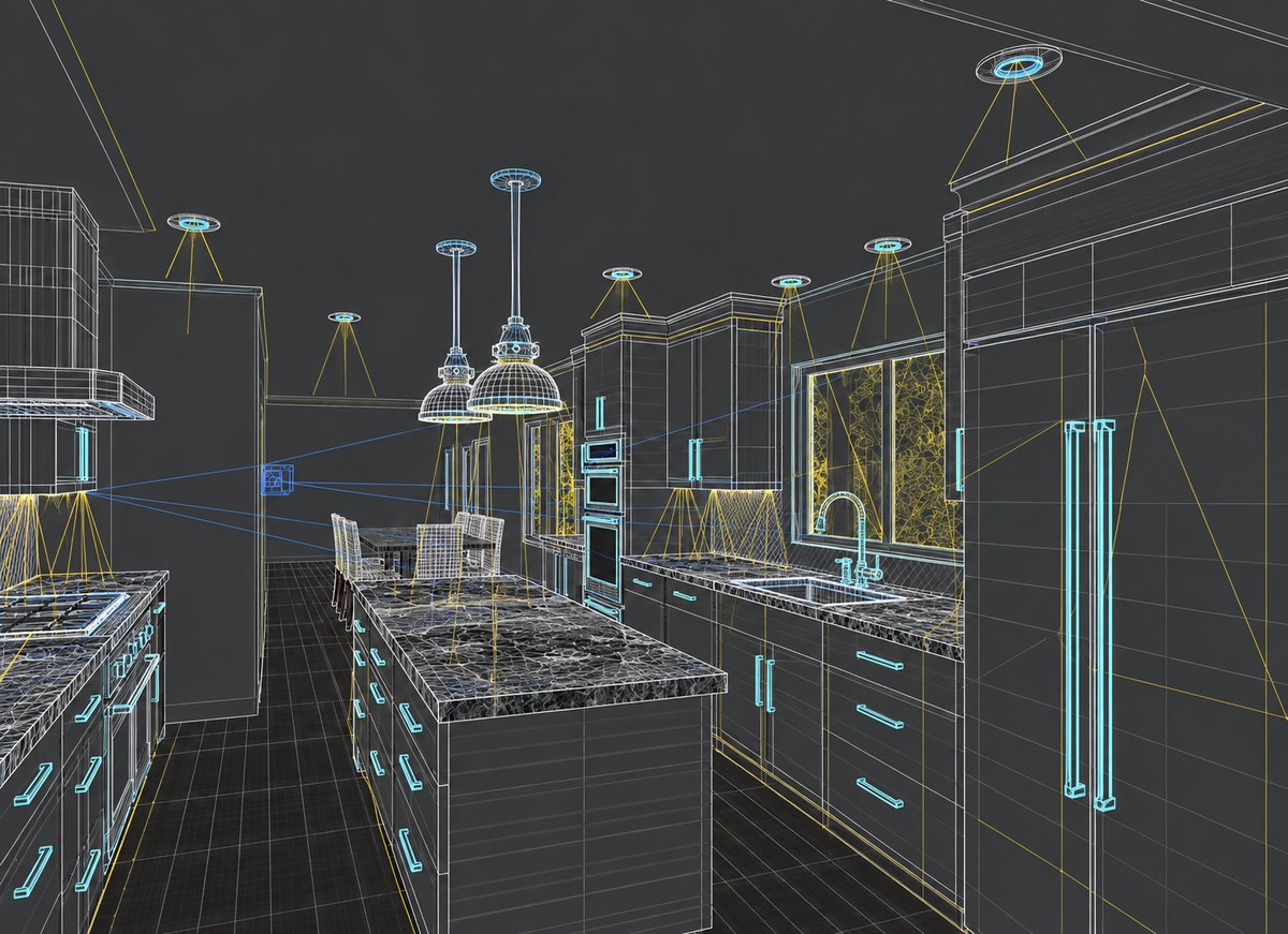 Kitchen CAD wireframe model