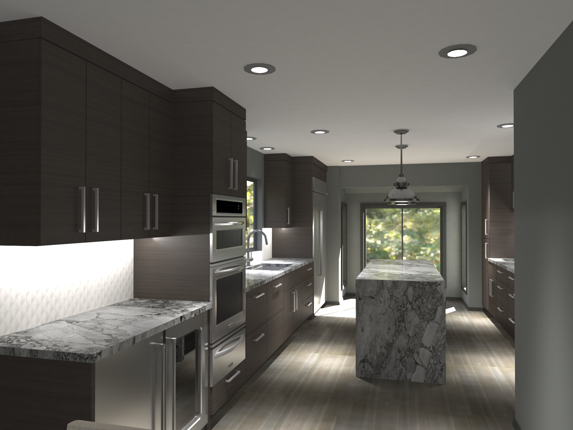 Lake Tahoe kitchen remodel 3D rendering Incline Village Nevada